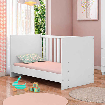 Trinity 2 in 1  Convertible Baby Cot to Bed - White