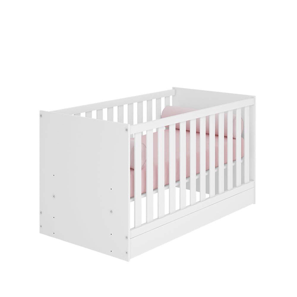Trinity 2 in 1  Convertible Baby Cot to Bed - White