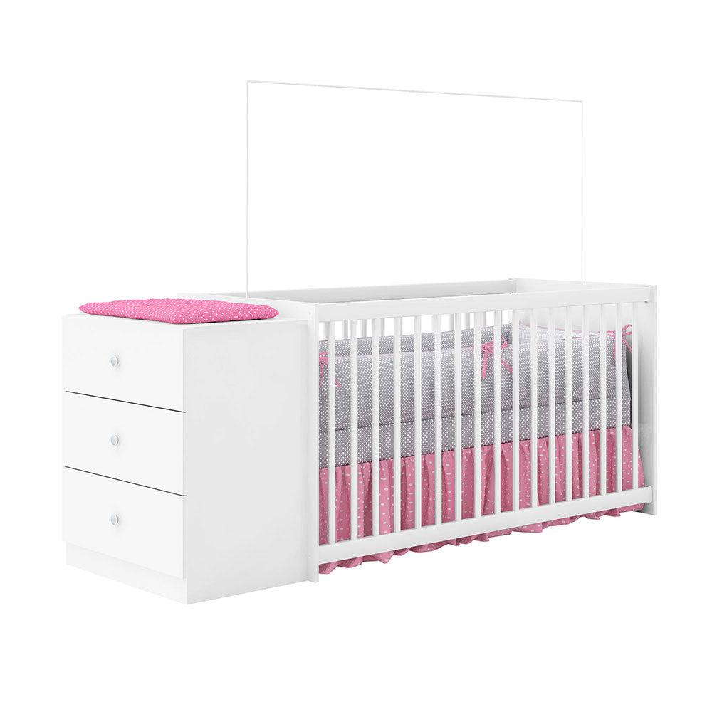 Teagan Cot & All in one Nursery Station - Grey