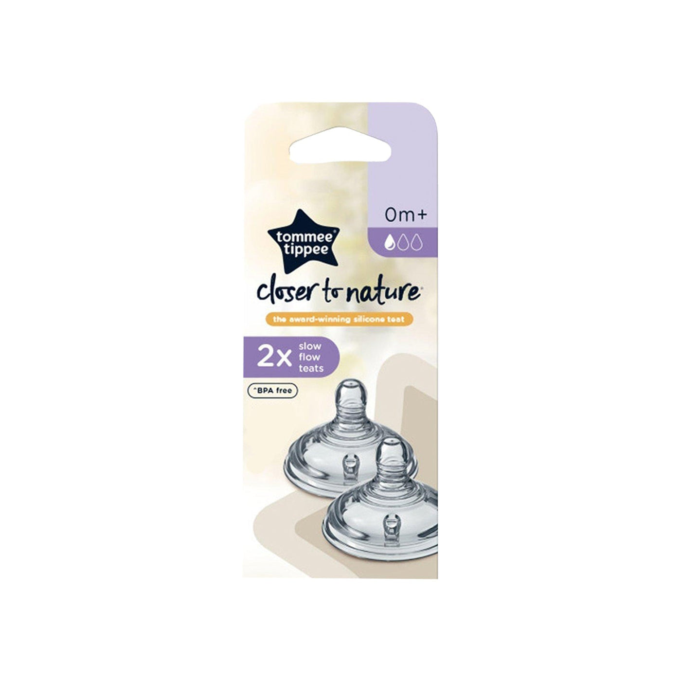 Tommee Tippee Closer to Nature 2 Slow Flow Teats 0M+