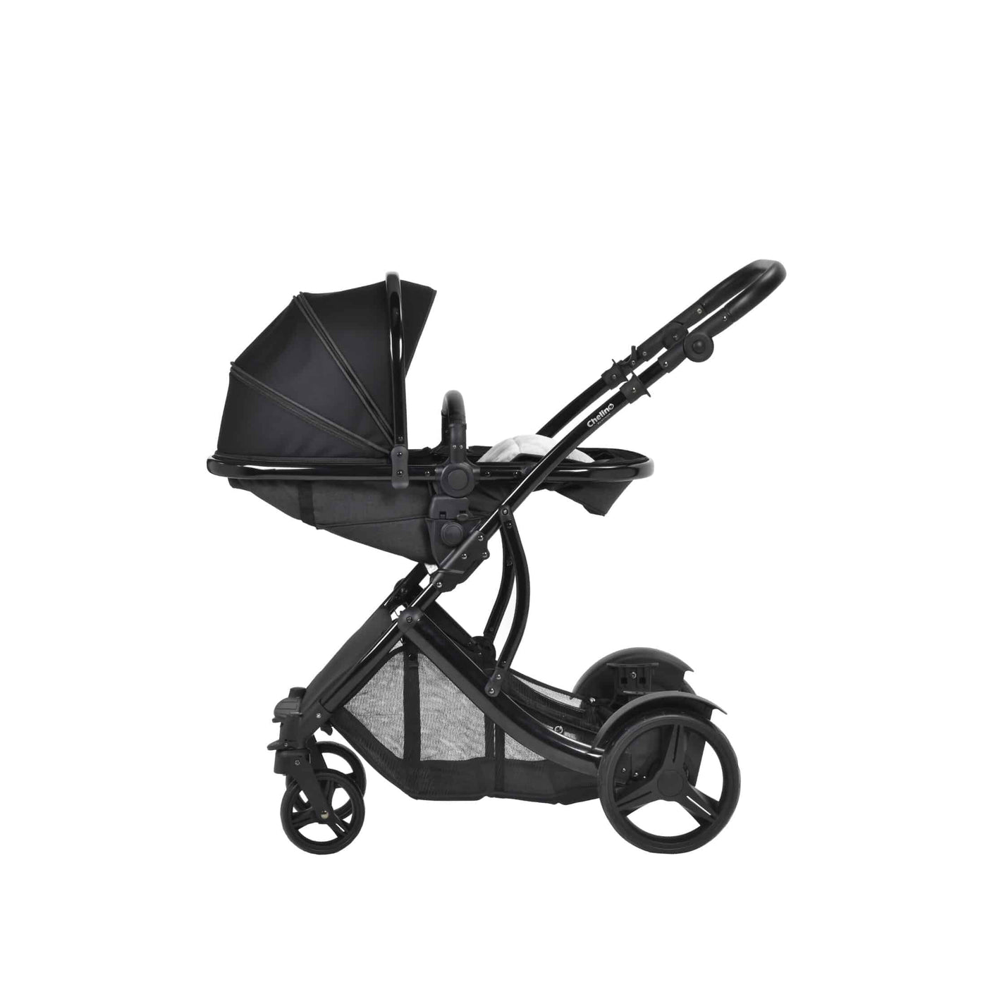 Lunar Twin Black Stroller