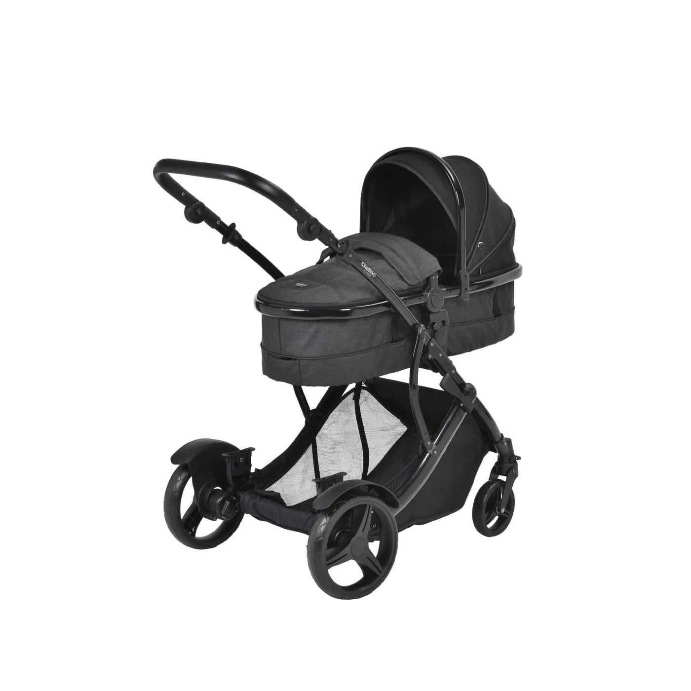 Lunar Twin Black Stroller