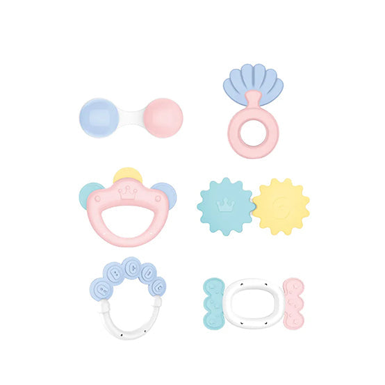HE0114 - Baby Rattle 6PC Pestle Colour