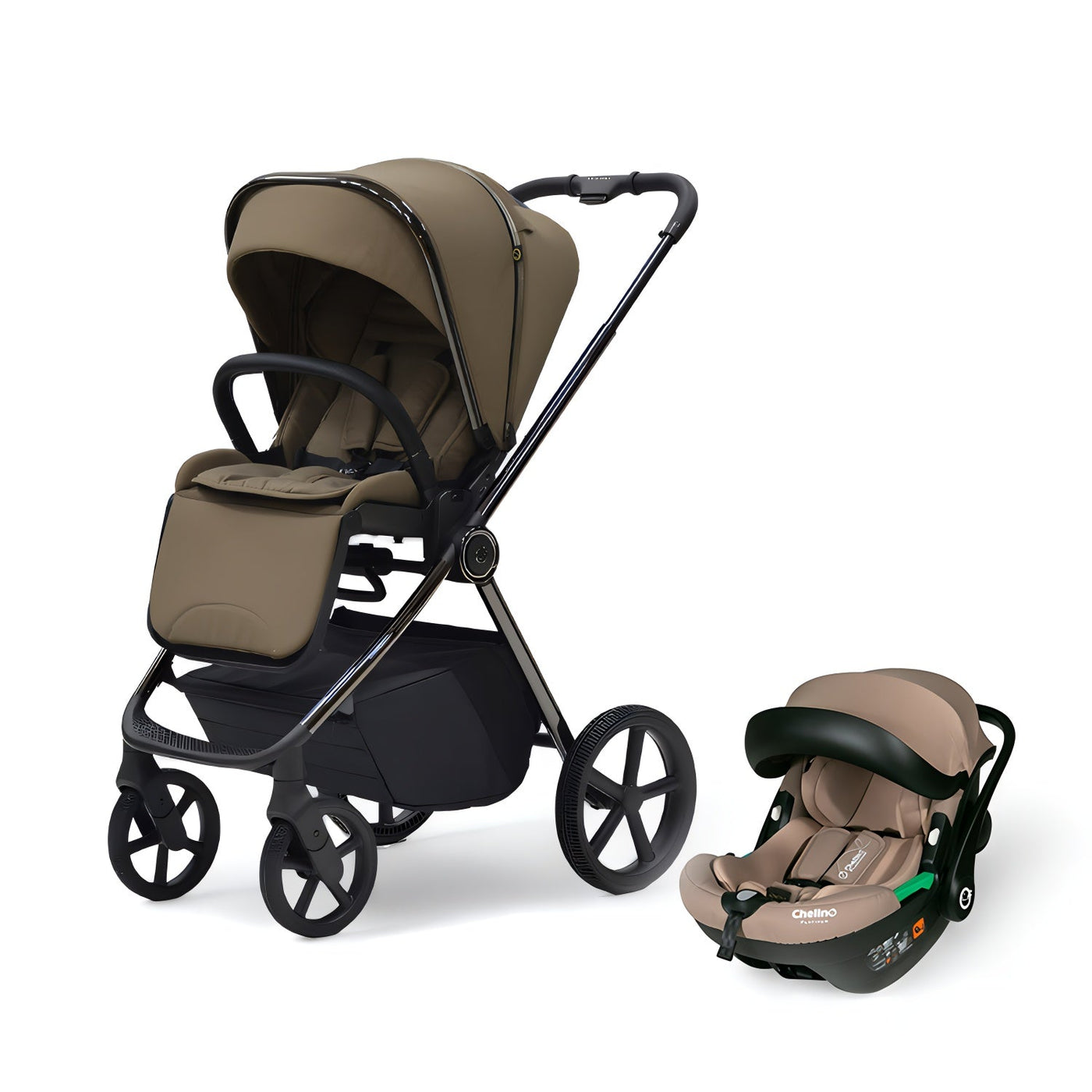 Bella III Mocca Stroller & Tulip i-Size Car Seat 2 In 1 Travel System