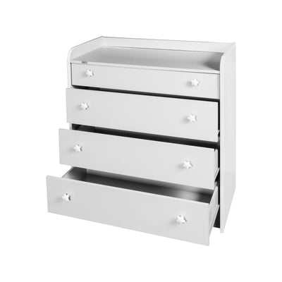 Caden Baby Changing Station White 4 drawer