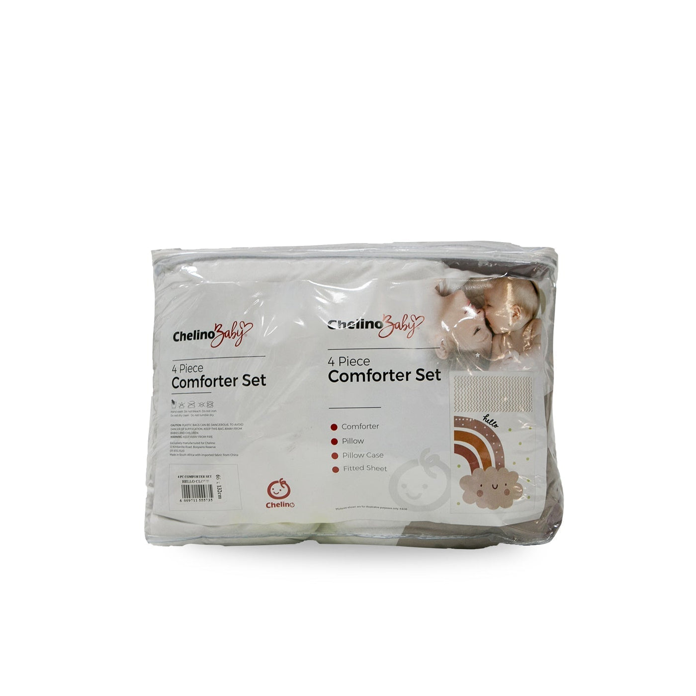 Comforter 4 Piece Cot Set - Cloud
