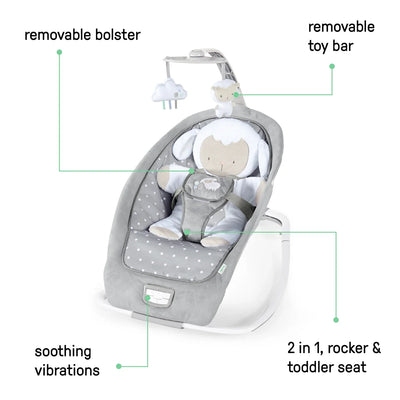 Ingenuity Infant to Toddler Rocker and Baby Bouncer Seat, Cuddle Lamb