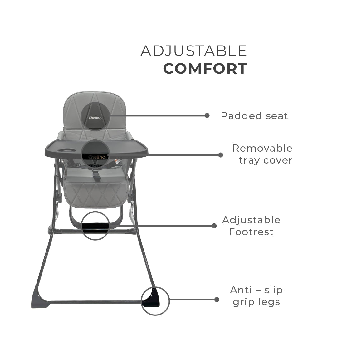 Easy Fold High Chair - Dark Grey