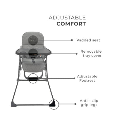 Easy Fold High Chair - Dark Grey