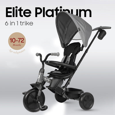 QPlay Elite Platinum Tricycle W/Reversing Seat Grey