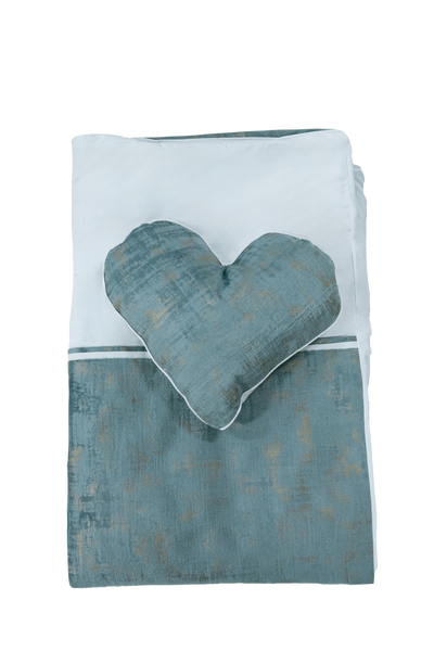 Blue and White Selina Cot 3 Piece Bedding
