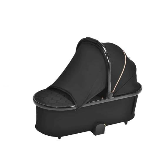 Bella Shiny Black & Gold Carry Cot