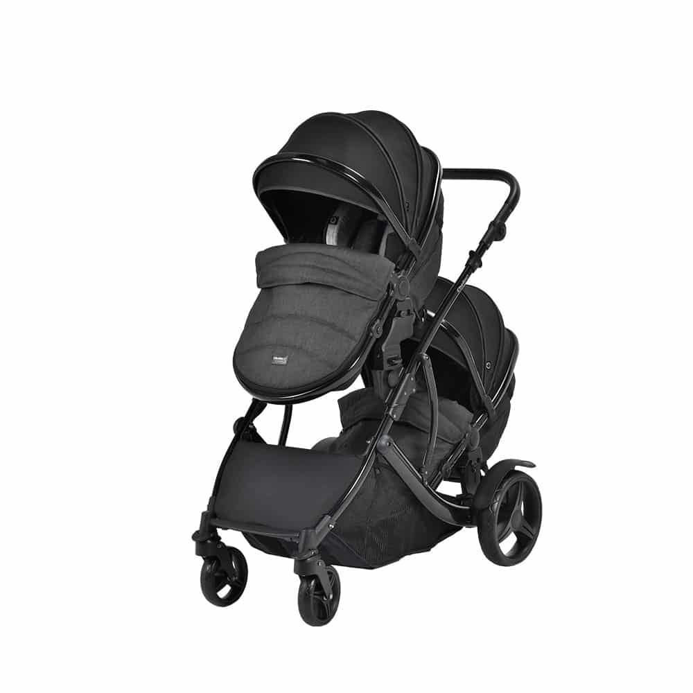 Lunar Twin Black Stroller