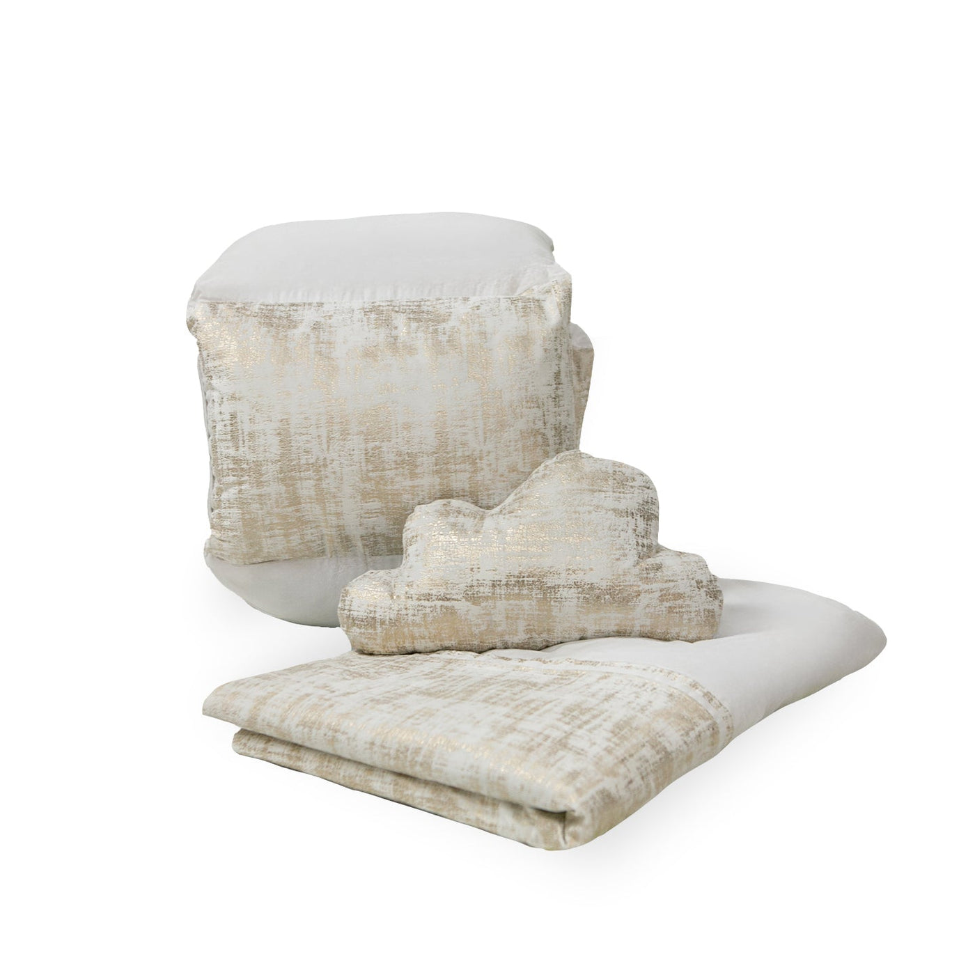 Plush Designer 5 Piece Set - White & Gold Foil