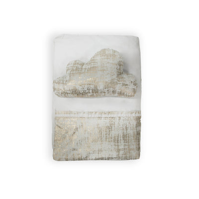 Plush Designer 5 Piece Set - White & Gold Foil