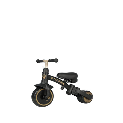 QPLAY Stager 3 IN 1 Tricycle W/Child Pushchair - Black & Gold