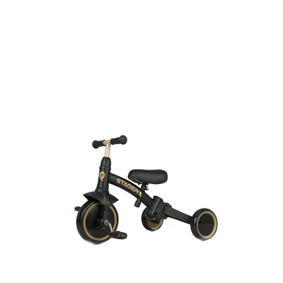 QPLAY Stager 3 IN 1 Tricycle W/Child Pushchair - Black & Gold