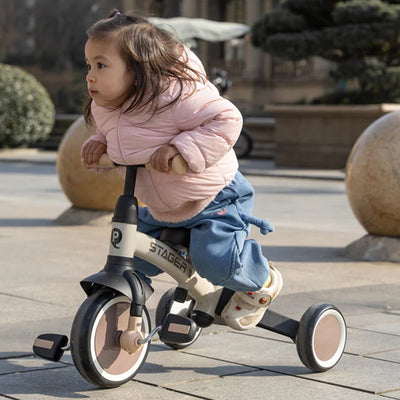 QPLAY Stager 3 IN 1 Tricycle W/Child Pushchair - Black & Gold