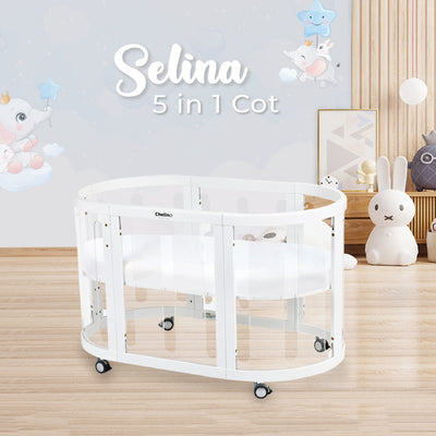 Selina 5 in 1 Cot White