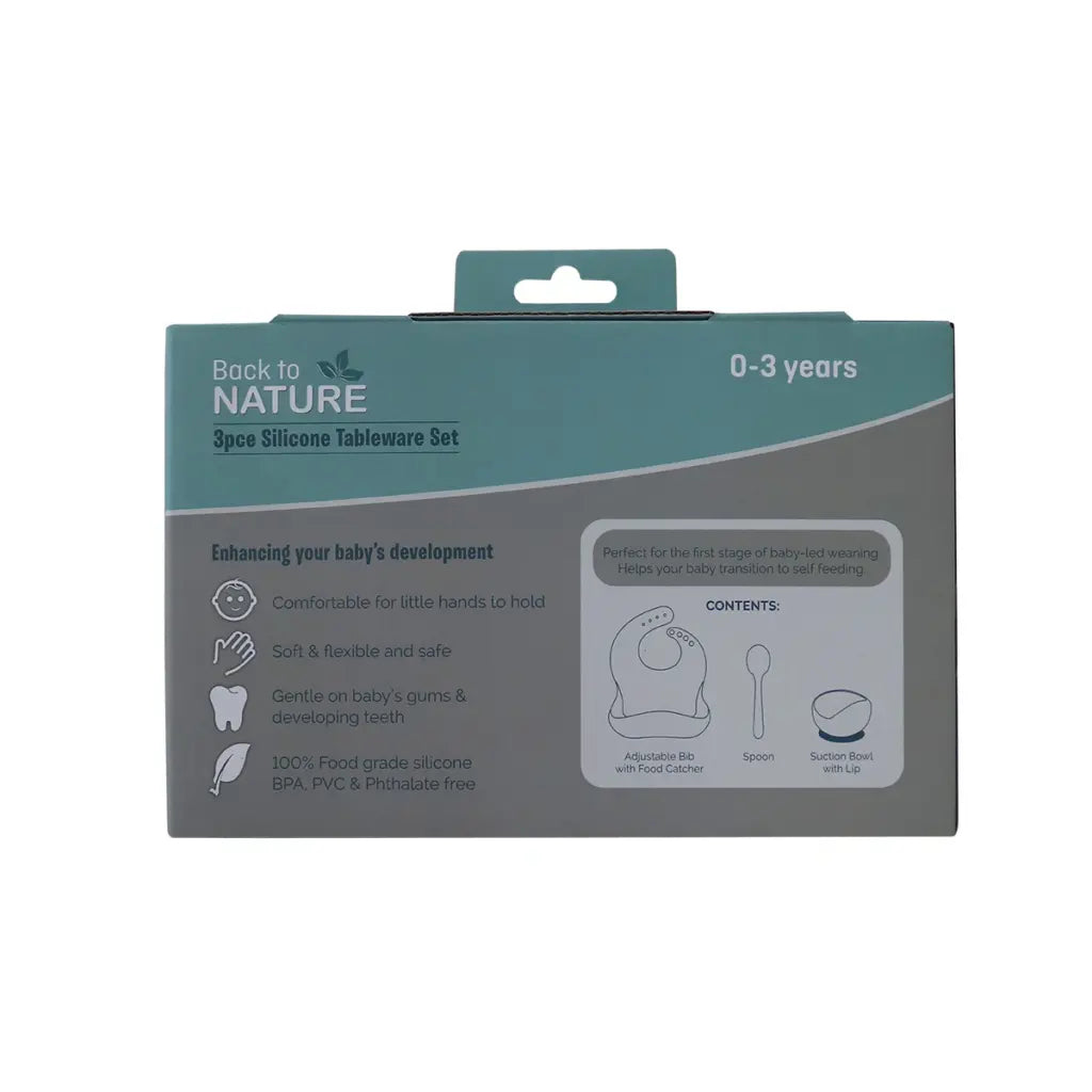 Grobaby Back To Nature 3pce Silicone Tableware Set