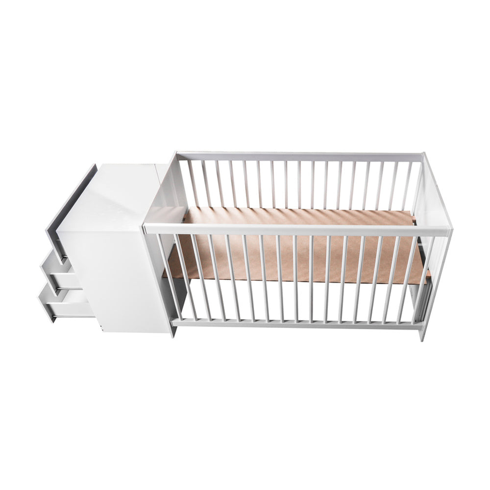 Teagan Cot & All in one Nursery Station - Grey