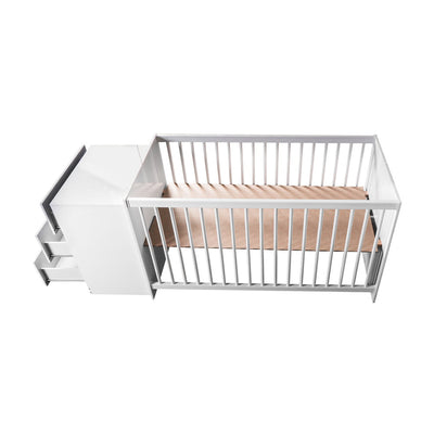 Teagan Cot & All in one Nursery Station - Grey