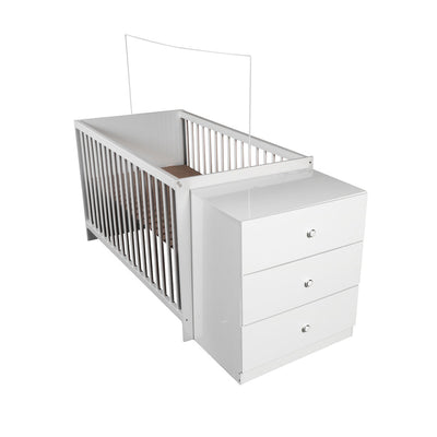 Teagan Cot & All in one Nursery Station - Grey