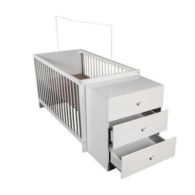 Teagan Cot & All in one Nursery Station - Grey