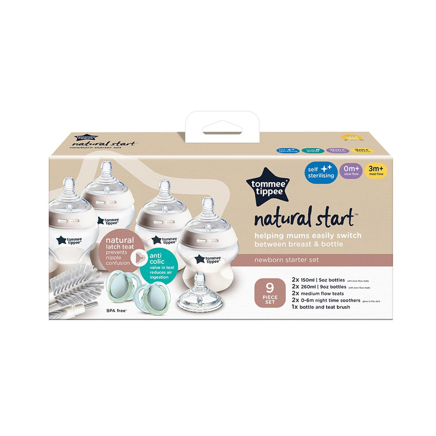 Tommee Tippee Natural Start Self Sterilising Newborn Bottle Starter Sets 0-3M+