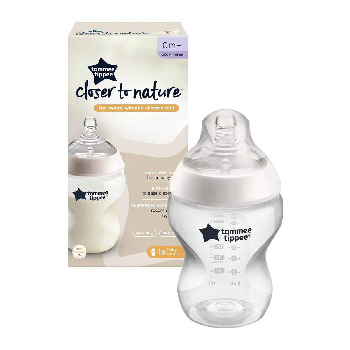 Tommee Tippee Closer To Nature Bottle 260ml 1 Pack 0m+