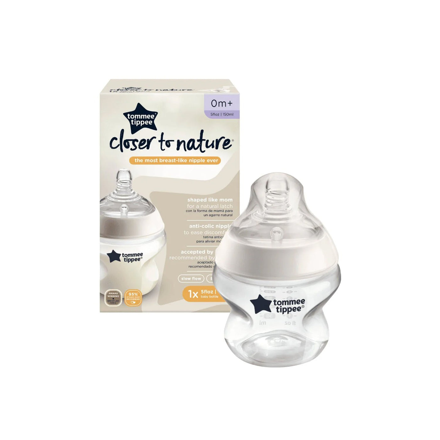 Tommee Tippee Closer To Nature Self Sterilizing Clear Bottle 150Ml 1Pk 0M+