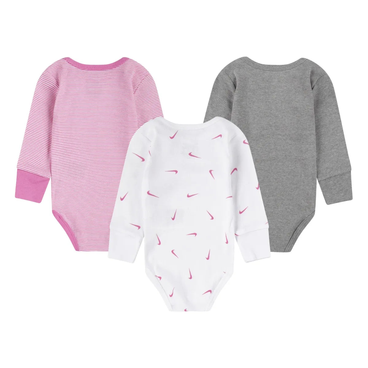 Nike Baby Long Sleeve 3 Pack - White Playful Pink
