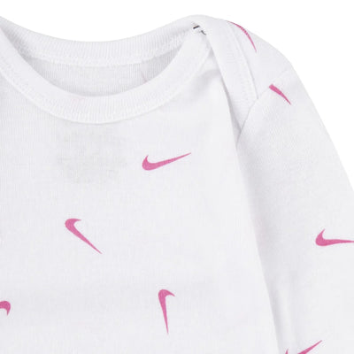 Nike Baby Long Sleeve 3 Pack - White Playful Pink