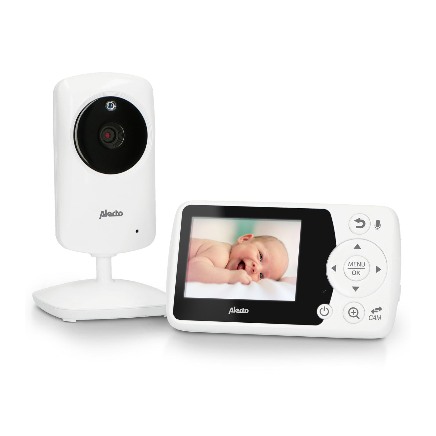 Alecto DVM-64 - Video baby monitor with 2.4" colour display, white