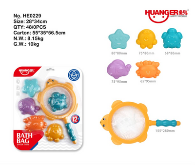 HE0229 Huanger Water Bath Toy with Bag 6pc