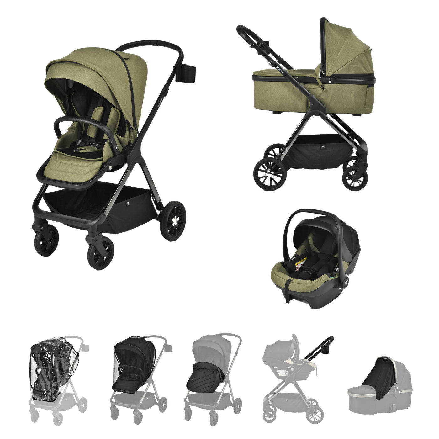 Viano Matrix 3 in 1 Travel System, Sage