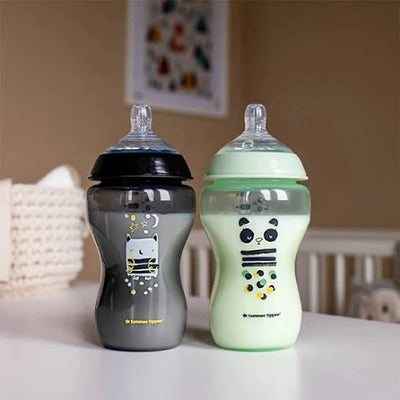 Tommee Tippee Closer To Nature Decorated Baby Bottles Boy 340Ml 2Pk 3M+